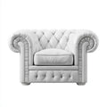 Fotel Chesterfield biały z tapicerką z ekoskóry PU, 120 x 95 x 75 cm