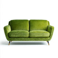 Zielona sofa dwuosobowa z tapicerką sztruksową z poliestru, 150 × 85 × 85 cm