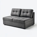Szara sofa dwuosobowa z tapicerką poliestrową 150 × 90 × 85 cm