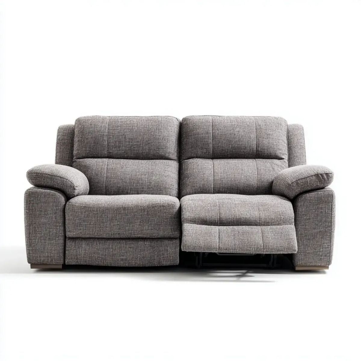 Dwuosobowa sofa z funkcją relaks z poliestru, szara, 170 × 95 × 100 cm