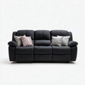 Trzyosobowa sofa czarna z tapicerką poliestrową, 210 × 95 × 100 cm